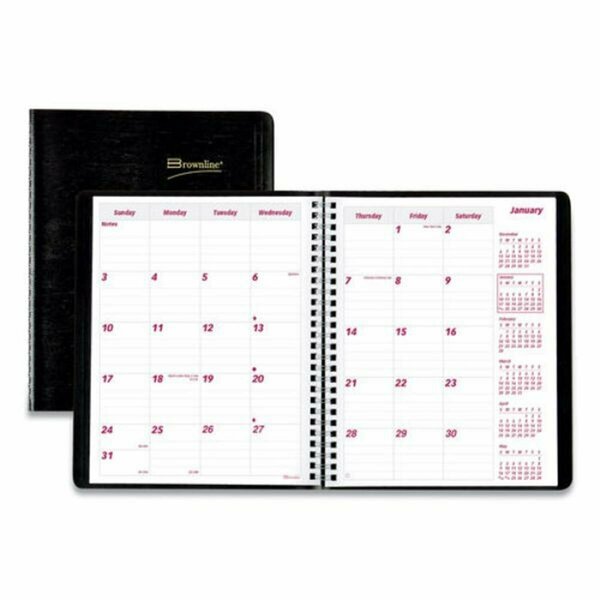 Supreme Supplies 8.88 x 7.13 in. Essential Collection 14-Month Ruled Monthly Planner, Black SU3757727